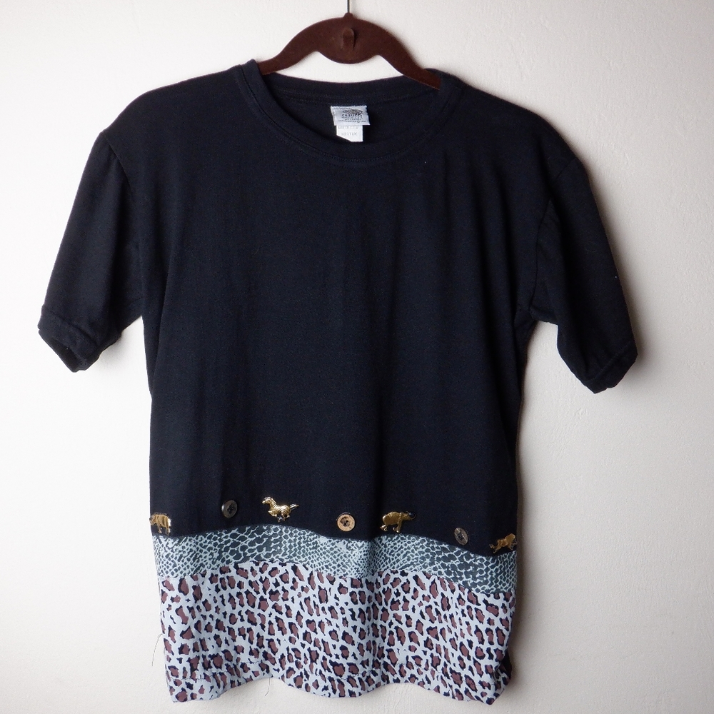 Cesucci women's art embellished vintage top, size M